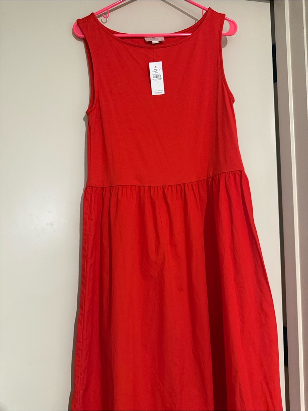 LOFT Outlet Red Sleeveless Midi Dress